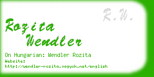 rozita wendler business card